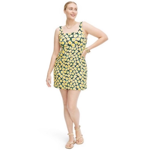 DVF Target 90s Shift Poppy Yellow Mini Dress - Picture 2 of 13